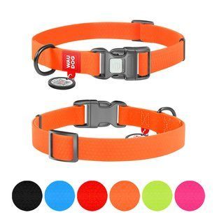Ошейник для собак водостойкий WAUDOG Waterproof c QR паспортом, пластиковая пряжка-фастекс, Ш 15 мм, Длин 25-35 см, оранжевый 27394 фото