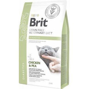Корм сухий Brit Grain Free VetDiet Cat Diabetes для котів з цукровим діабетом беззерновий з куркою та горохом 2 кг 170969/528523 фото