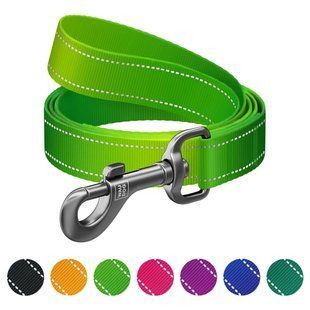 Повідець для собак нейлоновий WAUDOG Nylon Mono, світловідбивний, S, Ш 15 мм, Дов 122 см салатовий 52175 фото
