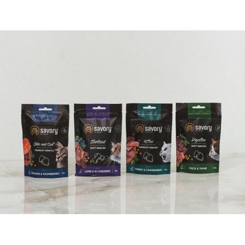 Какие лакомства Savory для здоровья стерилизованных кошек, ягненка и черники 31416 фото