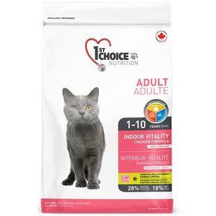1st Choice Adult Indoor Vitality Chicken ФЕСТ ЧОЙС КУРКА ВІТАЛІТІ сухий суперпреміум корм для котів ФЧККВ10 фото