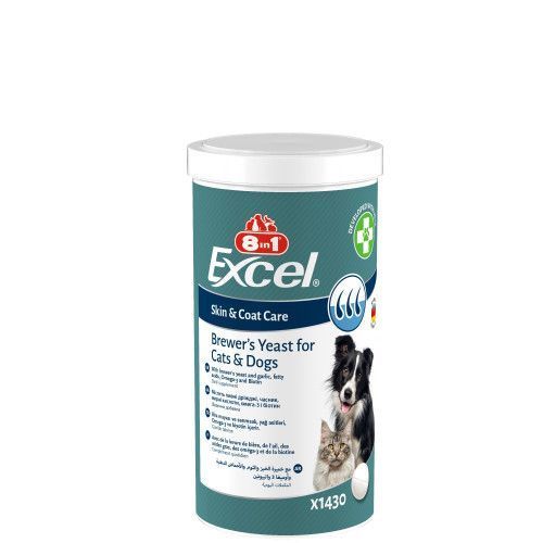 Витамины 8in1 Excel Brewers Yeast для собак и кошек пивные дрожжи с чесноком для кожи и шерсти 1430 шт 661833 фото