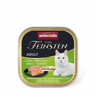 Корм вологий Vom Feinsten Adult Turkey Chicken breast Herbs для котів з індичкою курячою грудкою і травами 100 г AM-83265 фото