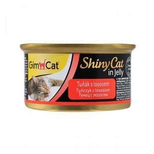 Корм вологий GimCat Shiny Cat для котів з тунцем та лососем в желе 70 г G-414317/195 фото