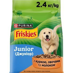 Сухой корм FRISKIES Junior (Джуниор) для щенков, с курицей, овощами и молоком, 2.4 кг 7613034232205 фото