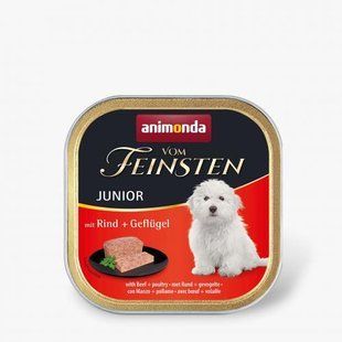 Корм вологий Vom Feinsten Junior with Beef Poultry для цуценят з яловичиною і птицею 150 г AM-82620 фото