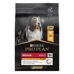 Сухий корм PRO PLAN Medium Adult 1+ Everyday Nutrion для дорослих собак середніх порід, з куркою, 3 кг 7613035114807 фото