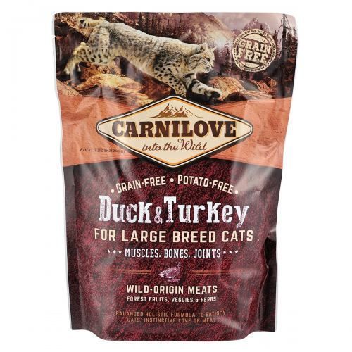 Корм сухой Carnilove Cat Large Breed для взрослых кошек больших пород с уткой и индейкой 400 г 170195/2775 фото