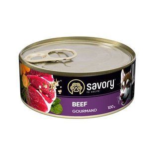 Корм вологий Savory Dog Gourmand Beef паштет для дорослих собак усіх порід з яловичиною 100 г 30419 фото