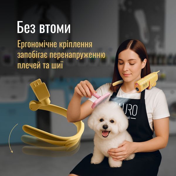 Tauro Pro Line Універсальний фен для тварин із гнучкою системою кріплення на шиї, з вилкою ЄС, фіолетовий TPLKAKLO70575 фото