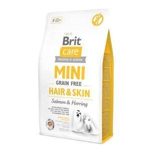Корм сухий Brit Care Grain Free Mini Hair and Skin для дорослих собак мініатюрних порід для шкіри та шерсті з лососем та осе 170782 фото