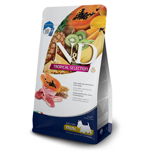Сухий низькозерновий корм Farmina N&D Tropical Selection для дорослих собак дрібних порід з ягням та тропічними фруктами, 1,5 кг 177881 фото
