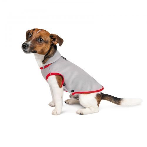 Жилет Pet Fashion Fleecy для собак сірий/червоний ХS2 FLEECY сер-кр XS2 фото