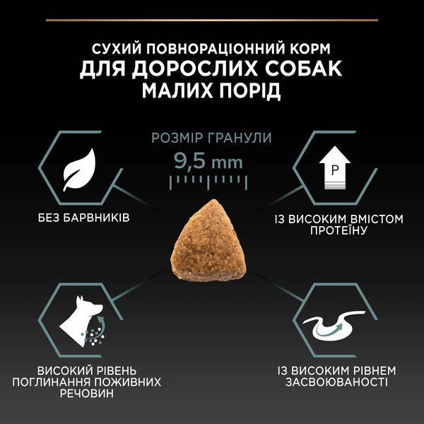 Сухий корм PRO PLAN Small&Mini Adult 1+ Sensitive Digestion для дорослих собак дрібних порід, з чутливим травленням, беззерновий, з індичкою, 2,5 кг 7613036731324 фото