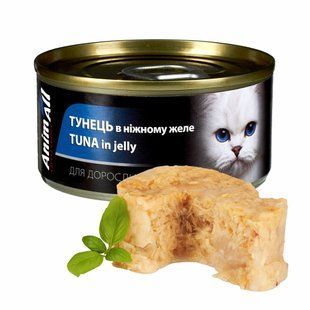 AnimAll АнімАлл вологий корм для котів, тунець у ніжному желе, 85г 168325 фото