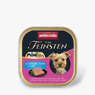 Корм влажный Animonda Vom Feinsten Mini для взрослых собак малых пород с птицей, лососем + укроп 100 г AM-82358 фото