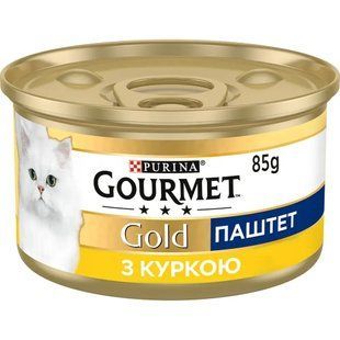 Вологий корм GOURMET Gold для дорослих котів, паштет, з куркою, 85 г 7613031381494 фото