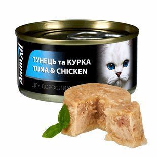 AnimAll АнімАлл вологий корм для котів, тунець з куркою, 85г 168330 фото