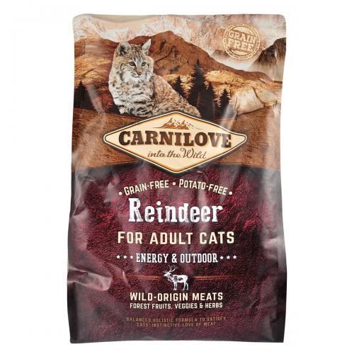 Корм сухой Carnilove Cat Energy and Outdoor для взрослых активных кошек с северным оленем 2 кг 170200/2256 фото