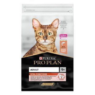 Сухой корм PRO PLAN Adult 1+ Vital Functions для взрослых кошек, с лососем, 10 кг 7613036508315 фото