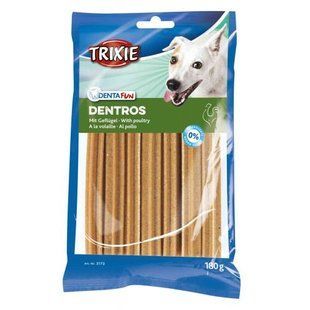 Ласощі Trixie Denta Fun Dentros with poultry для собак жувальні палички з м&rsquo;ясом птахів 180 г 7 шт 3173 фото