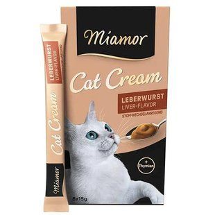 Miamor Cream Leberwurst МІАМОР ЛІВЕР крем рідкі ласощі для котів 74303 фото