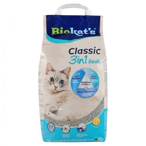 Наполнитель Biokats для кошачьего туалета Classic Fresh 3in1 Cotton Blossom бентонитовый 10 кг G-617220/613413 фото