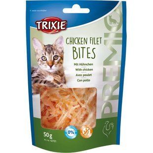 Лакомство Trixie Premio Chicken Filet Bites для кошек сушеное куриное филе 50 г 42701 фото