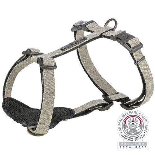 Шлея Trixie CityStyle H-harness для собак бавовна L&ndash;XL 75&ndash;120 см 25 мм світло-сіра 1969919 фото