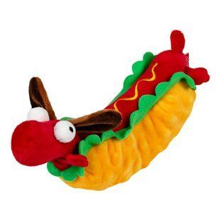 Игрушка для собак Хот-Дог с пищалкой GiGwi Foody Friends, текстиль, плюш, 24 см 2262 фото