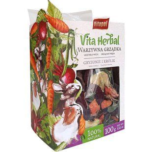 Vitapol Vita Herbal Овочева грядка прикорм для гризунів, 100 г 174392 фото