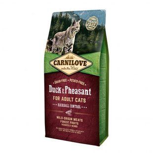 Корм сухой Carnilove Cat Hairball Controll для взрослых кошек для выведения шерстяных комочков с уткой и фазаном 6 кг 170203/2331 фото