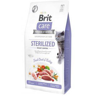 Корм сухой Brit Care Cat Grain Free Sterilized Weight Control для стерилизованных кошек с избыточным весом с уткой и индейкой 171293 фото