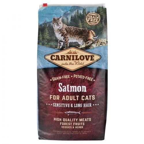 Корм сухой Carnilove Cat Sensitive and Long Hair для взрослых кошек с чувствительным пищеварением с лососем 6 кг 170204/2270 фото