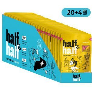 НАБІР Корм вологий Half&Half для дороcлих котів з яловичиною та морквою в желе 20+4 шт 85г.БЕЗ СЕРІЇ HH_65754 фото