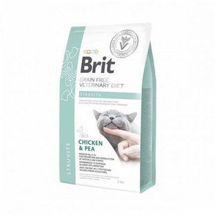 Корм сухий Brit Grain Free VetDiet Cat Struvite для котів з сечокам яною хворобою з куркою та горохом 2 кг 170954/528271 фото