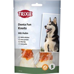 Ласощі Trixie Denta Fun для собак Кісточка для чищення зубів з куркою 11 см 70 г 2 шт 31322 фото
