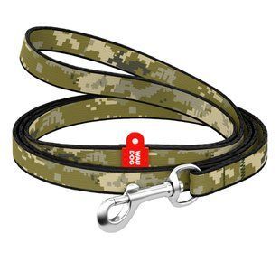 Поводок для кошек и мелких пород собак нейлоновый WAUDOG Nylon, рисунок "Милитари", XS, Ш 10 мм, Длинна 122 см 369-4026 фото