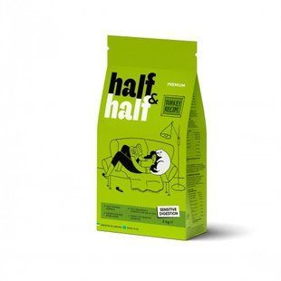Корм сухой HalfHalf для кошек с чувствительным пищеварением с индейкой 2 кг 20826 фото