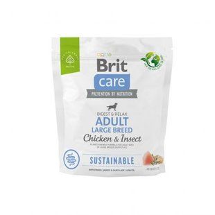 Корм сухой Brit Care Dog Sustainable Adult Large Breed для взрослых собак больших пород с курицей и насекомыми 1 кг 172181 фото
