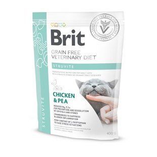 Корм сухий Brit Grain Free VetDiet Cat Struvite для котів з сечокам яною хворобою з куркою та горохом 400 г 170955/528288 фото