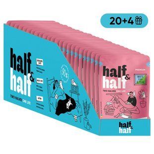 НАБІР Корм вологий Half&Half для кошенят з білою рибою та горохом в желе 20+4 шт 85г.БЕЗ СЕРІЇ HH_65761 фото