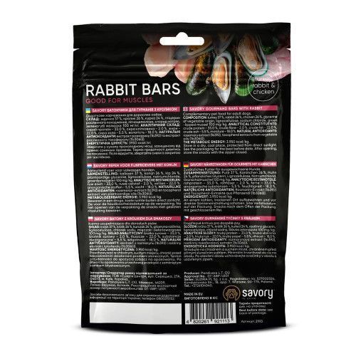 Джерки Savory Bars With Rabbit батончики для собак з кроликом 100 г 21113 фото