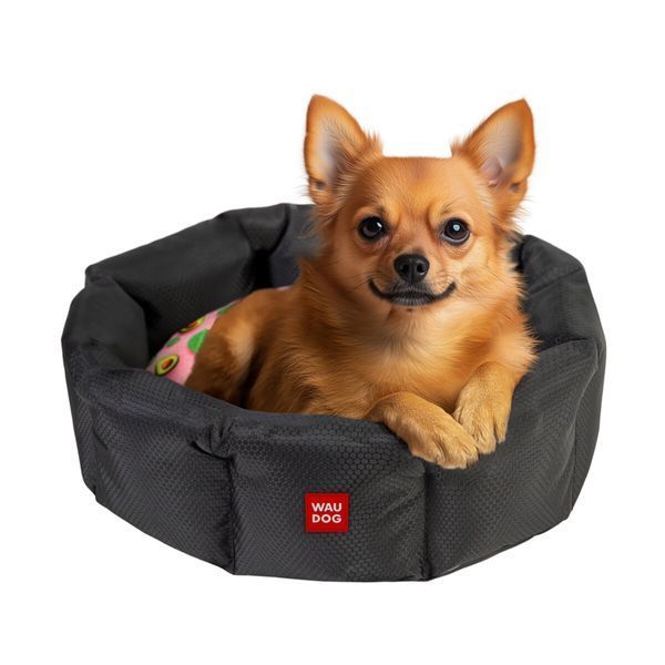 Лежанка для собак WAUDOG Relax, рисунок "Авокадо на розовом", S, Ш 34 см, Д 45 см, В 17 см 313-4051 фото