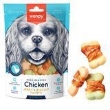 Wanpy Chicken Jerky & Biscuit Twists ВАНПІ БІСКВІТ З В&rsquo;ЯЛЕНОЮ КУРКОЮ печиво, ласощі для собак BA-04H фото
