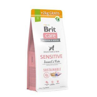 Корм сухой Brit Care Dog Sustainable Sensitive для взрослых собак всех пород с чувствительным пищеварением с насекомыми и рыбой 12+2 172662***** фото