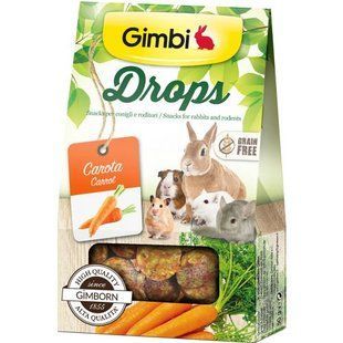Ласощі GimBi для гризунів дропси з морквою 50 г 2.201856/17489 фото