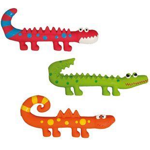 Flamingo Jurassic ФЛАМИНГО ИГУАНА КРОКОДИЛ ХАМЕЛЕОН латексная игрушка с пищалкой для собак 513735 фото