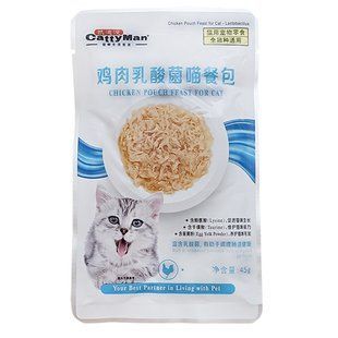 CattyMan Lactobacillus Chicken Feast КЕТТІМЕН ПРОБІОТИКИ КУРКА в желе вологий корм, консерви для котів із проблемами травлення, пауч 45г Z1556 фото