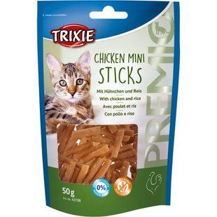 Лакомство Trixie Premio Chicken Mini Sticks для кошек минипалочки с курицей и рисом 50 г 42708 фото